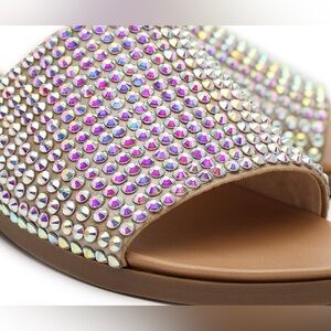 Steve Madden Klora iridescent rhinestone slide sandals size 6.5